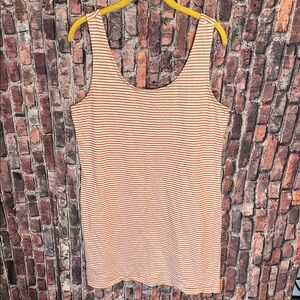 Anko Australian brand Orange White Striped Cotton Tank Top Size 10